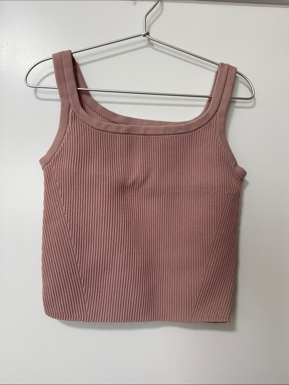 Cuts Clothing Ribbed Square-Neck Tank - Mauve